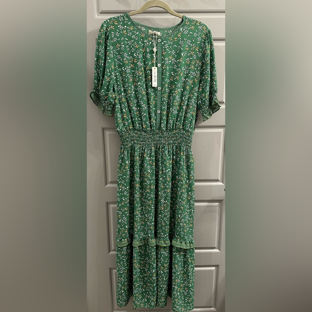 Max Studio Ruffle Print Tier Dress NWT